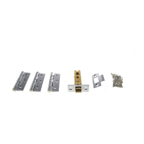 Atlantic Hardware Door Furniture Polished Chrome / Hinge and Latch Pack Atlantic Latch Pack [CE] 3" (Latch x1) + 3"x2" (Hinge x3) - Polished Chrome