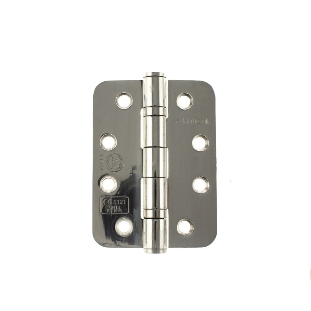 Atlantic Hardware Hinges Polished Stainless Steel / Ball Bearing Hinges / 4" x (102mm) Atlantic Radius Corner Ball Bearing Hinges 4" X 3" X 3mm - Polished Stainless St