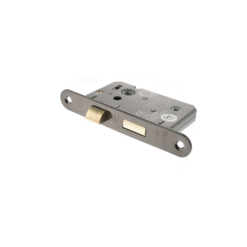 Atlantic Hardware Locks & Latches Black Nickel / Bathroom Lock / 3" / 76mm Atlantic Radius Corner Bathroom Lock [CE] 3" - Black Nickel