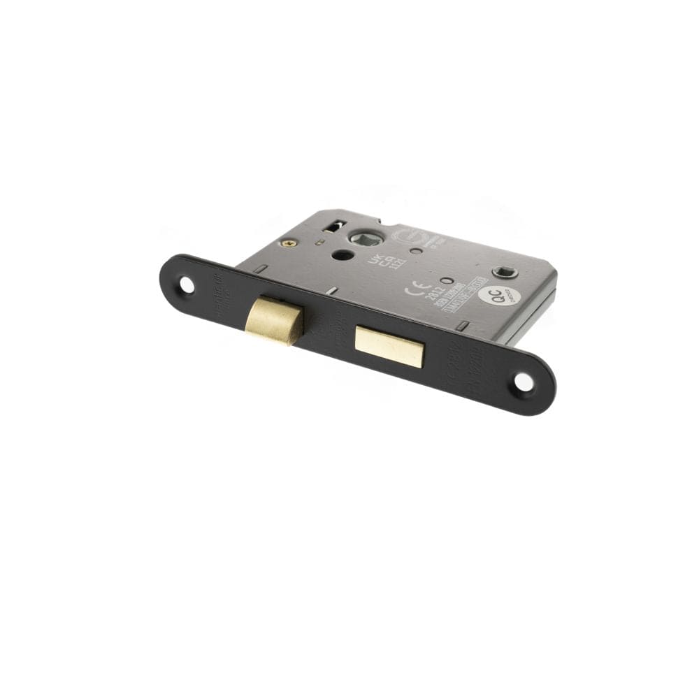 Atlantic Hardware Locks & Latches Matt Black / Bathroom Lock / 3" / 76mm Atlantic Radius Corner Bathroom Lock [CE] 3" - Matt Black