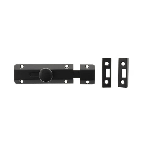 Atlantic Hardware Accessories Matt Black / Straight Surface Bolts / 100mm / 4" Atlantic Solid Brass Surface Door Bolt 4" - Matt Black