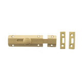 Atlantic Hardware Accessories Satin Brass / Straight Surface Bolts / 100mm / 4" Atlantic Solid Brass Surface Door Bolt 4" - Sat. Brass