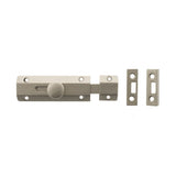 Atlantic Hardware Accessories Satin Nickel / Straight Surface Bolts / 100mm / 4" Atlantic Solid Brass Surface Door Bolt 4" - Sat. Nickel