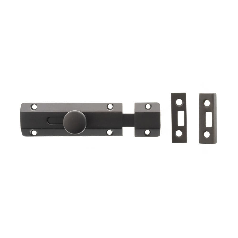 Atlantic Hardware Accessories Urban Dark Bronze / Straight Surface Bolts / 100mm / 4" Atlantic Solid Brass Surface Door Bolt 4" - Urban Dark Bronze