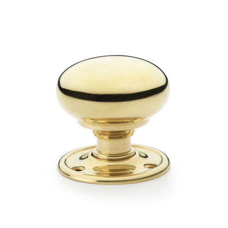 This is an image showing Alexander & Wilks Kershaw Door Knob - Polished Brass Unlacquered - Knob 51mm aw300-51-pbu available to order from trade door handles, quick delivery and discounted prices.
