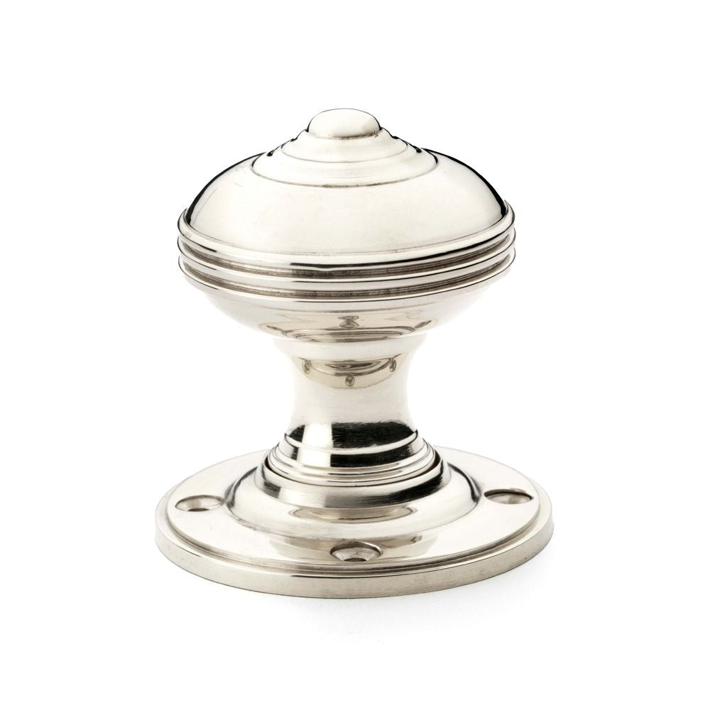 High quality image of Alexander & Wilks Romeo Mortice Knob - Polished Nickel | Sku. aw304-50-pn | available to order from Trade Door Handles in Kendal.