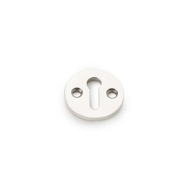 This is an image showing Alexander & Wilks Standard Profile Round Escutcheon - Polished Nickel aw380-pn available to order from Trade Door Handles in Kendal, quick delivery and discounted prices.