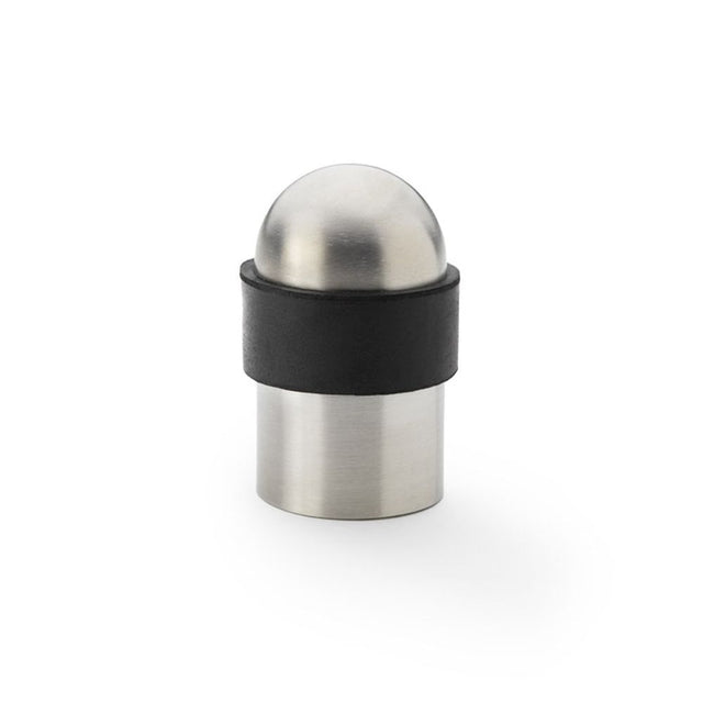 This is an image showing Alexander & Wilks Floor Mounted Dome Top Cylinder Door Stop - Satin Stainless Steel aw637sss available to order from Trade Door Handles in Kendal, quick delivery and discounted prices.