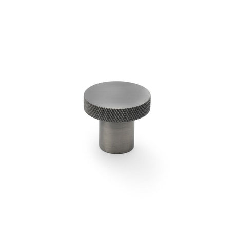 This is an image showing Alexander & Wilks Hanover Knurled Circular Cupboard Knob - Antique Nickel - 30mm aw802-30-an available to order from Trade Door Handles in Kendal, quick delivery and discounted prices.