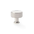 This is an image showing Alexander & Wilks Lucia Reeded Cupboard Knob - Polished Nickel - 35mm aw807r-35-pn available to order from Trade Door Handles in Kendal, quick delivery and discounted prices.