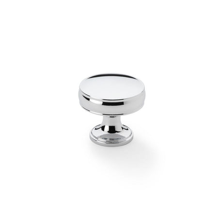 This is an image showing Alexander & Wilks Lynd Cupboard Knob - Polished Chrome - 32mm aw808-32-pc available to order from Trade Door Handles in Kendal, quick delivery and discounted prices.