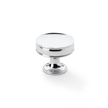 This is an image showing Alexander & Wilks Lynd Cupboard Knob - Polished Chrome - 38mm aw808-38-pc available to order from Trade Door Handles in Kendal, quick delivery and discounted prices.