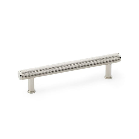 This is an image showing Alexander & Wilks Crispin Knurled T-bar Cupboard Pull Handle - Polished Nickel - Centres 128mm aw809-128-pn available to order from Trade Door Handles in Kendal, quick delivery and discounted prices.