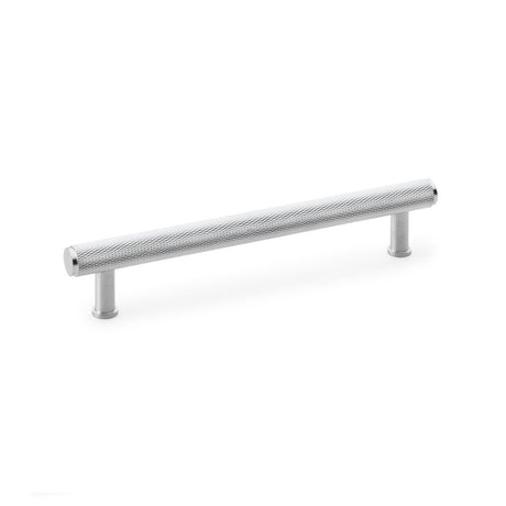 This is an image showing Alexander & Wilks Crispin Knurled T-bar Cupboard Pull Handle - Satin Chrome - Centres 160mm aw809-160-sc available to order from Trade Door Handles in Kendal, quick delivery and discounted prices.