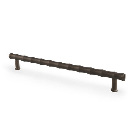 This is an image showing Alexander & Wilks Crispin Bamboo T-bar Cupboard Pull Handle - Dark Bronze PVD - 224mm Centres aw809b-224-dbzpvd available to order from trade door handles, quick delivery and discounted prices.
