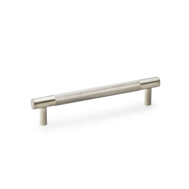 This is an image showing Alexander & Wilks Brunel Knurled T-Bar Cupboard Handle - Satin Nickel - Centres 128mm aw810-128-sn available to order from Trade Door Handles in Kendal, quick delivery and discounted prices.