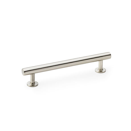 This is an image showing Alexander & Wilks Round T-Bar Cabinet Pull Handle - Satin Nickel - Centres 128mm aw814-128-sn available to order from Trade Door Handles in Kendal, quick delivery and discounted prices.