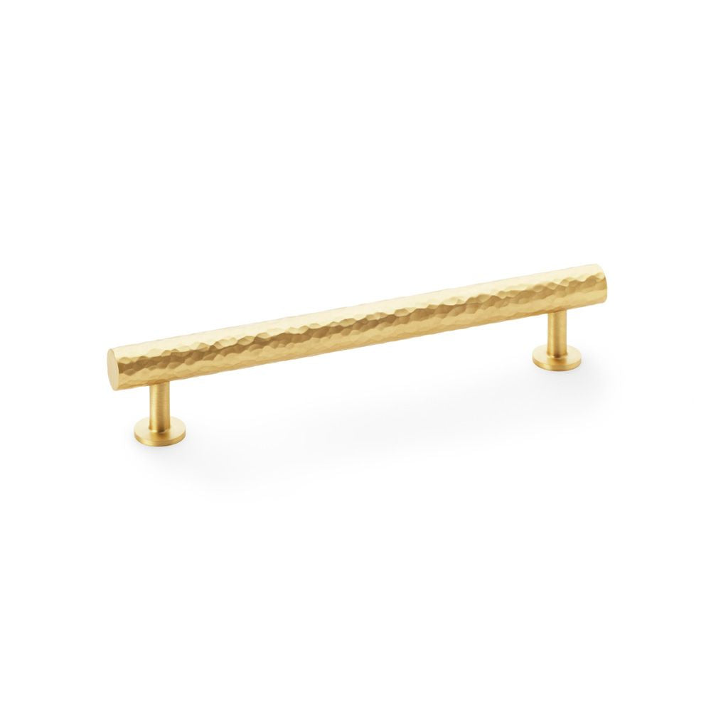 This is an image showing Alexander & Wilks Leila Hammered Cabinet Pull - Satin Brass aw817-160-sb available to order from Trade Door Handles in Kendal, quick delivery and discounted prices.