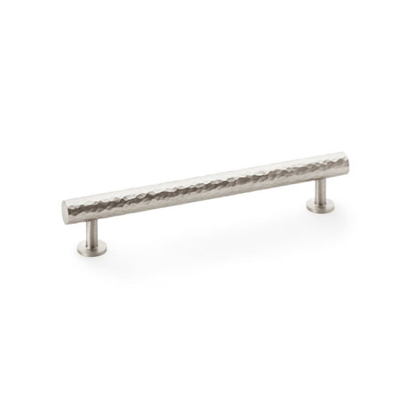 This is an image showing Alexander & Wilks Leila Hammered Cabinet Pull - Satin Nickel aw817-160-sn available to order from Trade Door Handles in Kendal, quick delivery and discounted prices.