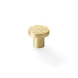 This is an image showing Alexander & Wilks Hanover Hammered Cupboard Knob - Satin Brass - 30mm aw820-30-sb available to order from Trade Door Handles in Kendal, quick delivery and discounted prices.