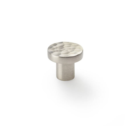 This is an image showing Alexander & Wilks Hanover Hammered Cupboard Knob - Satin Nickel - 30mm aw820-30-sn available to order from Trade Door Handles in Kendal, quick delivery and discounted prices.