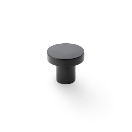 This is an image showing Alexander & Wilks Hanover Plain Cupboard Knob - Black - Knob 30mm aw821-30-bl available to order from Trade Door Handles in Kendal, quick delivery and discounted prices.