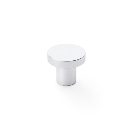 This is an image showing Alexander & Wilks Hanover Plain Cupboard Knob - Polished Chrome - Knob 30mm aw821-30-pc available to order from Trade Door Handles in Kendal, quick delivery and discounted prices.