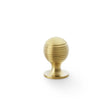 This is an image showing Alexander & Wilks Caesar Cupboard Knob on Round Rose - Satin Brass PVD - 25mm aw832-25-sbpvd available to order from Trade Door Handles in Kendal, quick delivery and discounted prices.