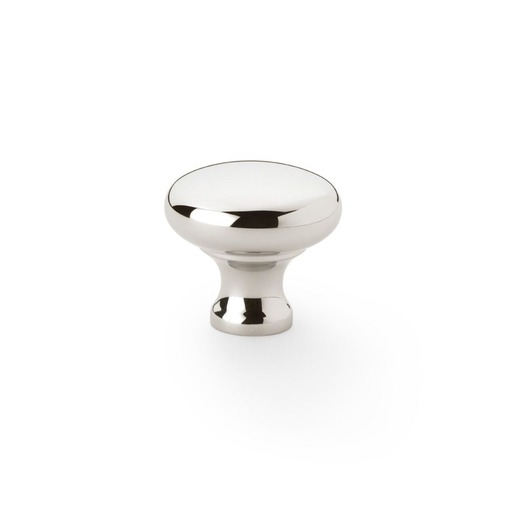 High quality image of Alexander & Wilks Wade Round Cupboard Knob - Polished Nickel - 32mm | Sku. aw836-32-pn | available to order from Trade Door Handles in Kendal.