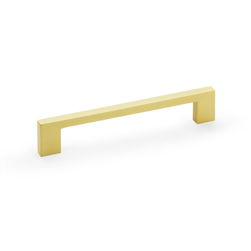 This is an image showing Alexander & Wilks Marco Cupboard Pull Handle - Satin Brass - 160mm aw837-160-sb available to order from Trade Door Handles in Kendal, quick delivery and discounted prices.