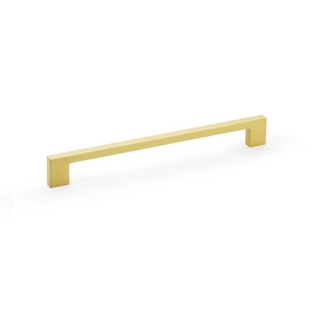 This is an image showing Alexander & Wilks Marco Cupboard Pull Handle - Satin Brass - 224mm aw837-224-sb available to order from Trade Door Handles in Kendal, quick delivery and discounted prices.