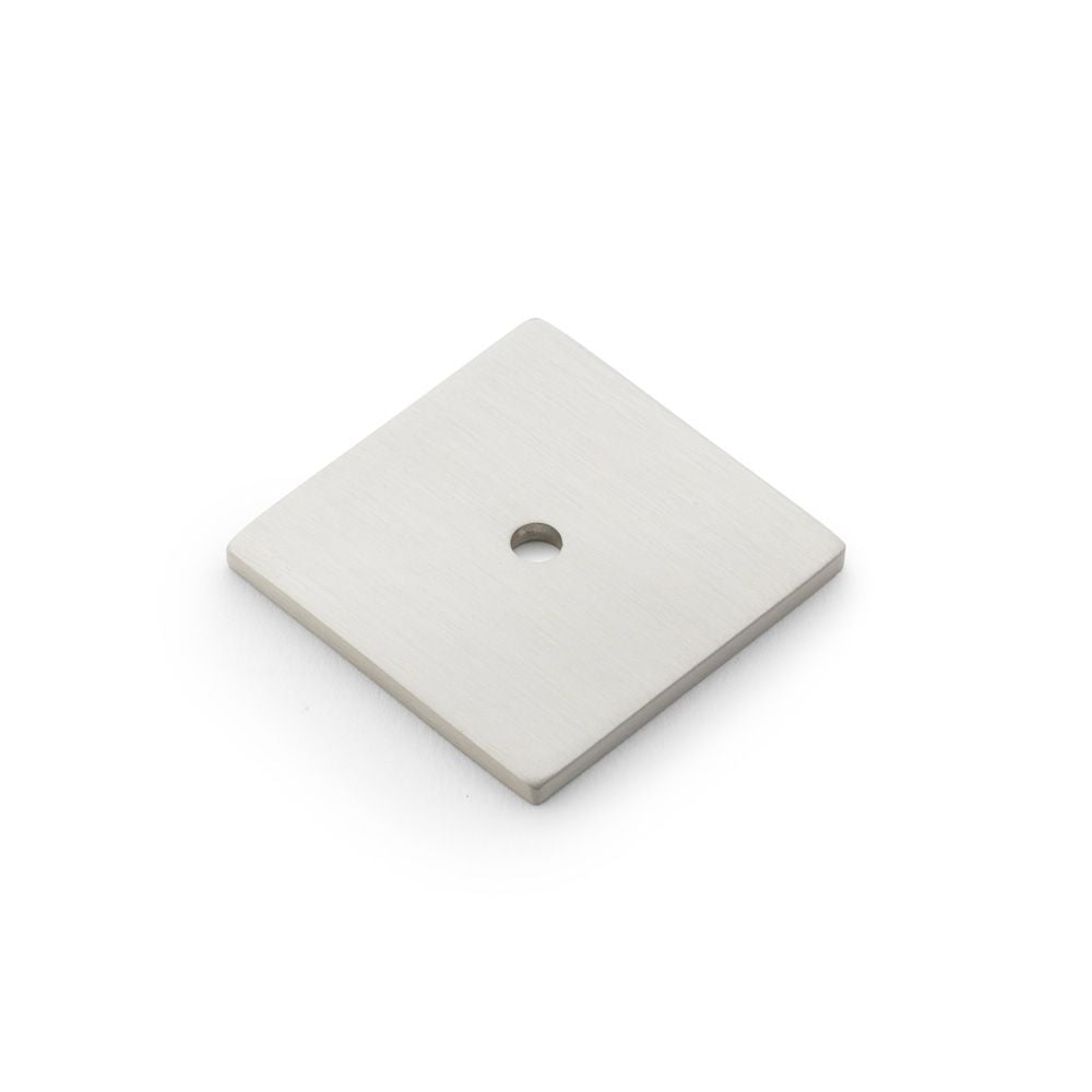 This is an image showing Alexander & Wilks Quantock Square Backplate - Satin Nickel aw893-38-sn available to order from Trade Door Handles in Kendal, quick delivery and discounted prices.