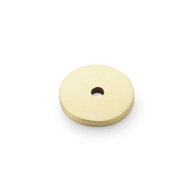 This is an image showing Alexander & Wilks Circular Backplate - Satin Brass - Diameter 25mm aw895-25-sb available to order from Trade Door Handles in Kendal, quick delivery and discounted prices.