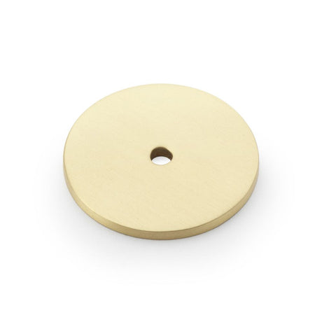 This is an image showing Alexander & Wilks Circular Backplate - Satin Brass - Diameter 40mm aw895-40-sb available to order from Trade Door Handles in Kendal, quick delivery and discounted prices.