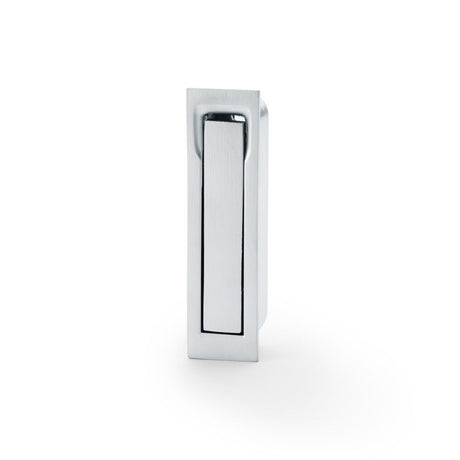 This is an image showing Alexander & Wilks Square Sliding Door Edge Pull - Satin Chrome aw990sc available to order from Trade Door Handles in Kendal, quick delivery and discounted prices.
