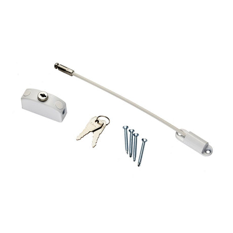 This is an image of a Carlisle Brass - Window Restrictor - White that is availble to order from Trade Door Handles in Kendal.