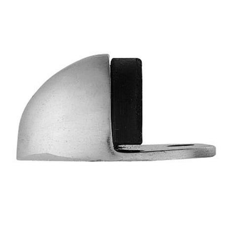 This is an image of a Carlisle Brass - Oval Floor Mounted Door Stop - Satin Chrome that is availble to order from Trade Door Handles in Kendal.