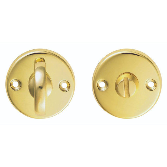 This is an image of a Carlisle Brass - Plain Turn and Release - Polished Brass that is availble to order from Trade Door Handles in Kendal.