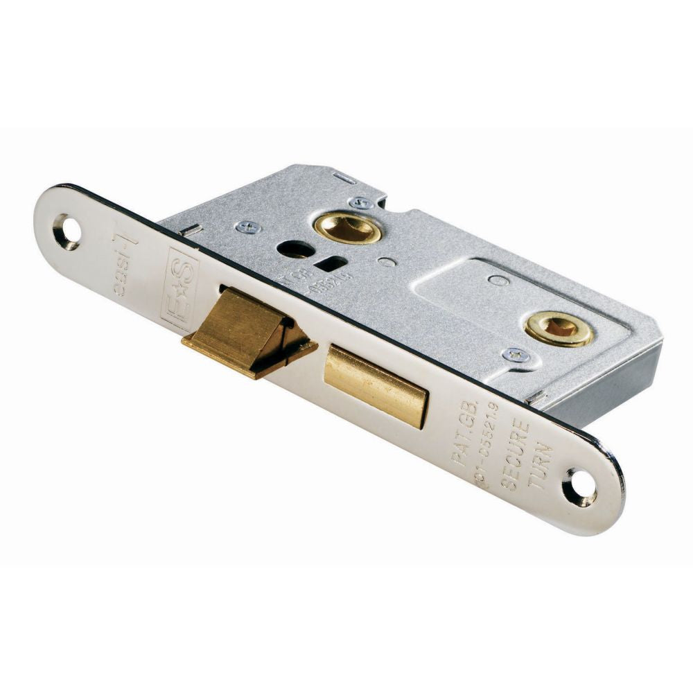 This is an image of a Eurospec - Easi-T Residential Bathroom Lock 65mm Radius - Nickel Plate that is availble to order from Trade Door Handles in Kendal.