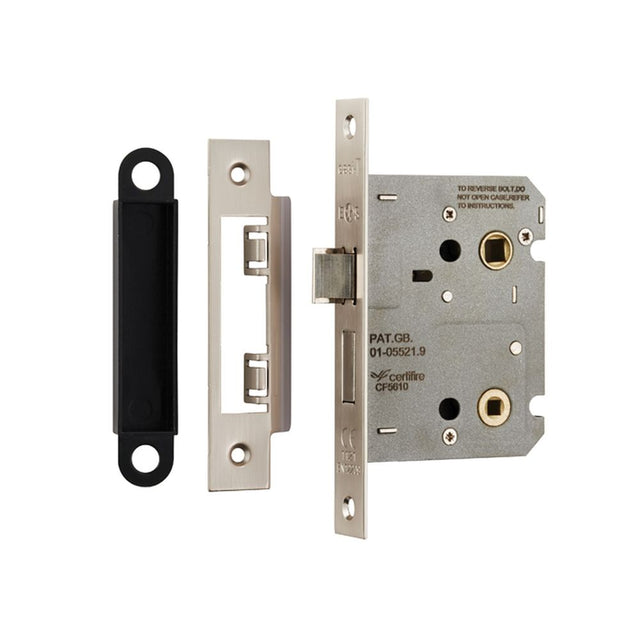 This is an image of a Eurospec - Easi-T Residential Bathroom Lock 78mm - Satin Nickel that is availble to order from Trade Door Handles in Kendal.