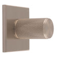 This is an image of a Carlisle Brass - Knurled Cylinder Knob on backplate that is availble to order from Trade Door Handles in Kendal.