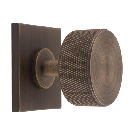 This is an image of a Carlisle Brass - Knurled Radio Knob on Backplate that is availble to order from Trade Door Handles in Kendal.