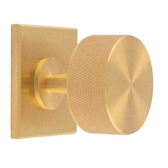 This is an image of a Carlisle Brass - Knurled Radio Knob on Backplate that is availble to order from Trade Door Handles in Kendal.