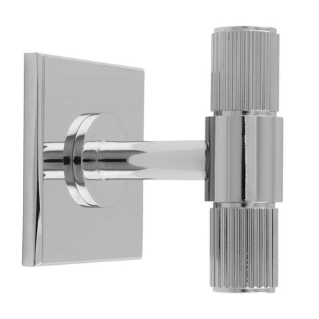 This is an image of a Carlisle Brass - Lines T-Bar Knob on Backplate that is availble to order from Trade Door Handles in Kendal.