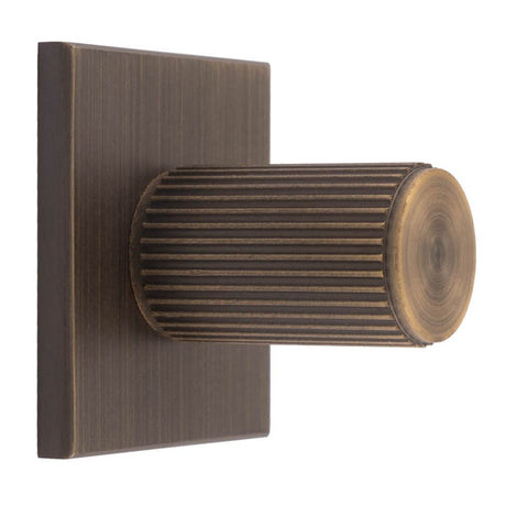 This is an image of a Carlisle Brass - Lines Cylinder Knob on Backplate that is availble to order from Trade Door Handles in Kendal.