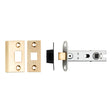 This is an image of a Eurospec - 76Mm Ce B/T Tubular Mortice Latch Square - Satin Brass that is availble to order from Trade Door Handles in Kendal.