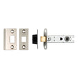 This is an image of a Eurospec - 76Mm Ce B/T Tubular Mortice Latch Square - Satin Nickel that is availble to order from Trade Door Handles in Kendal.