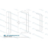 Carlisle Brass Door Furniture Satin PVD / Pull Handles (Bolt Through) Carlisle Brass - 19mm D Pull Handle, 450mm Centres - Satin PVD