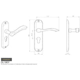 Carlisle Brass Door Furniture Polished Chrome / Euro Profile Lock Handles Carlisle Brass - Andros Lever on Euro Lock Backplate - Polished Chrome
