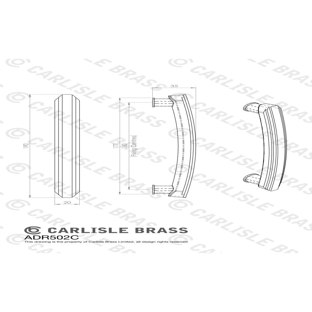 Carlisle Brass Cabinet Hardware Polished Chrome / Cabinet Pull Handles Carlisle Brass - Art Deco Handle - Polished Chrome